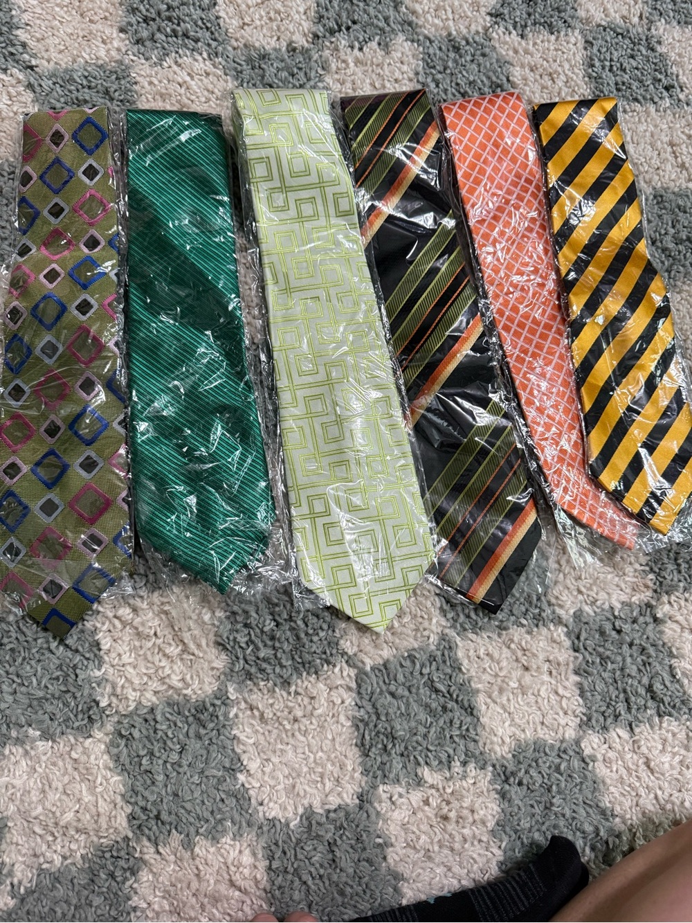 Kai Long 100% silk handmade bundle lot of 6 men’s neckties ties multicolor